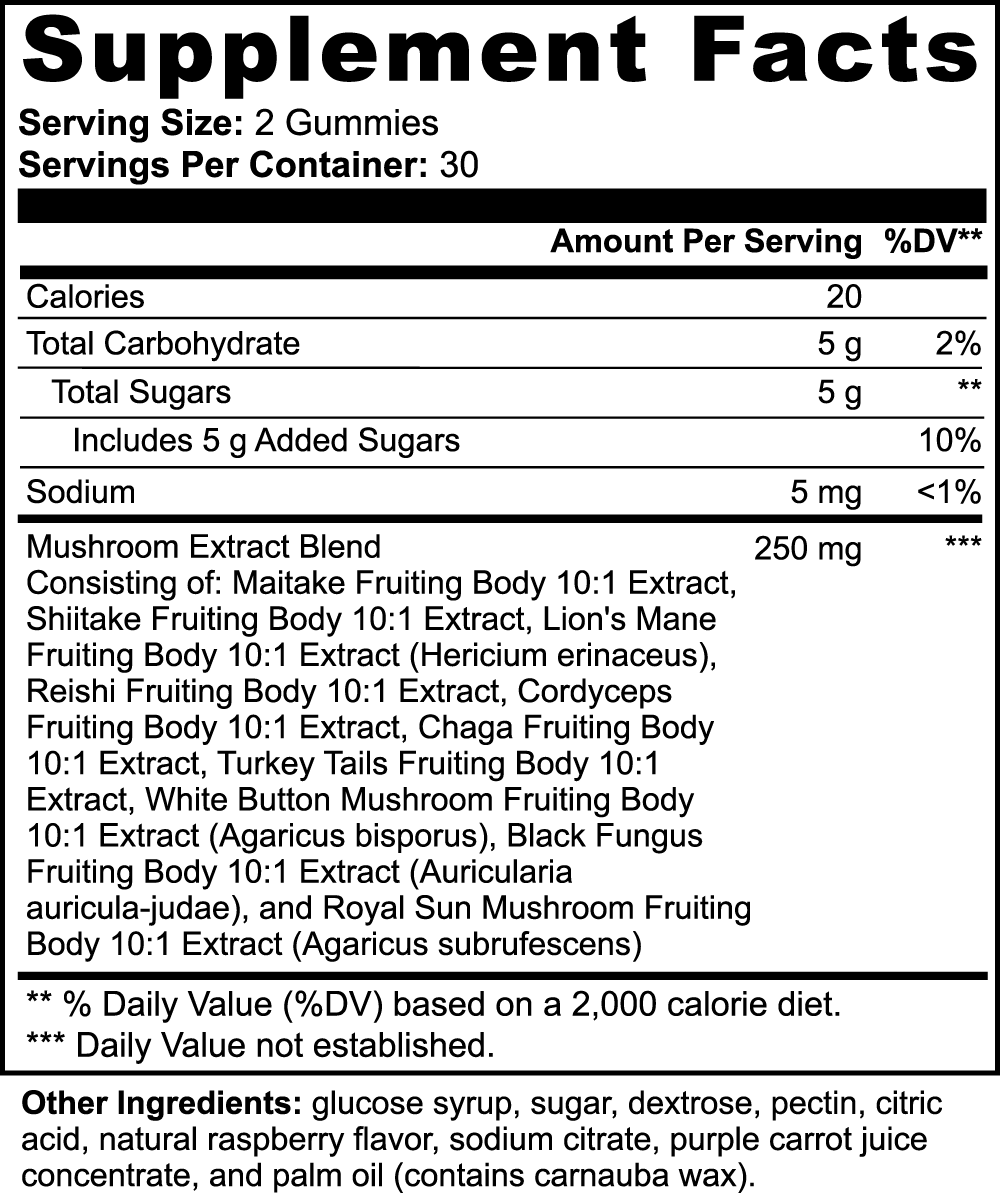 Mushroom Extract Complex Gummies